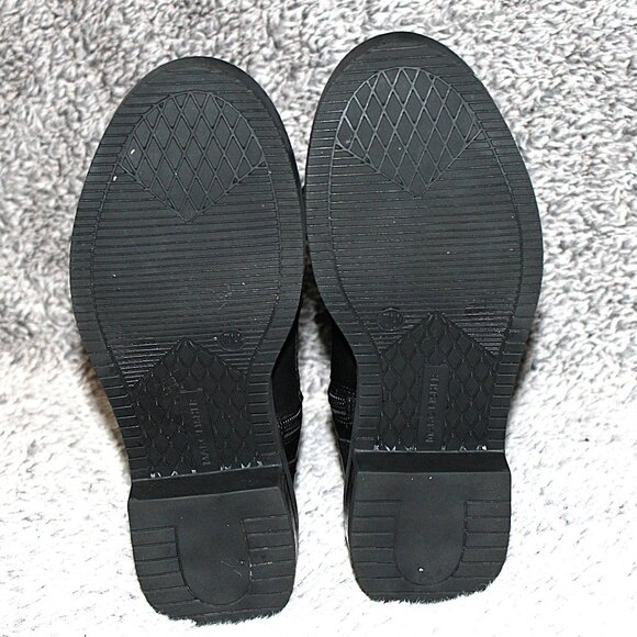 Marc Fisher Black Moto Lace Up Zipper Combat Biker Goth Boots 7M Leather - Picture 5 of 8